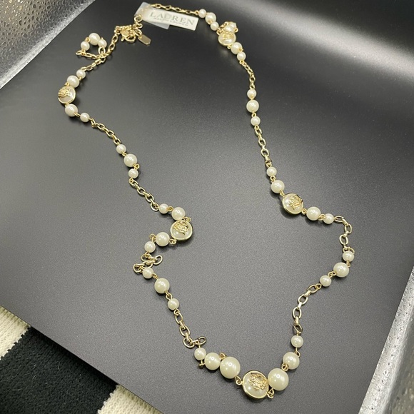Lauren Ralph Lauren Jewelry - NWT Lauren by Ralph Lauren Long Pearl/Goldtone Necklace